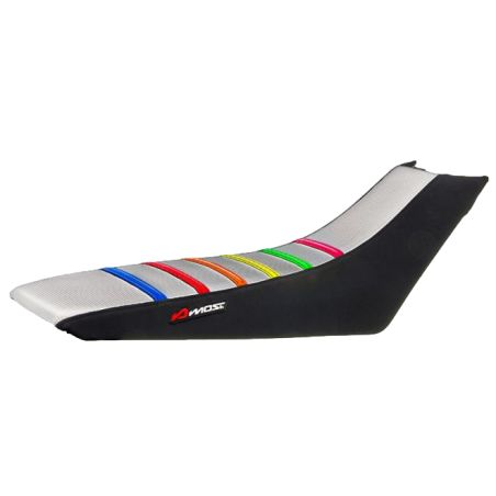 Funda de asiento MOST Rieju MRT 50cc carbono gris multicolor logo holográfico