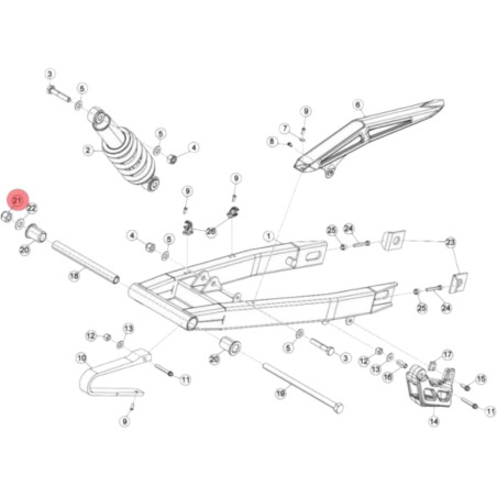 Ecrou de bras oscillant origine Beta RR 50