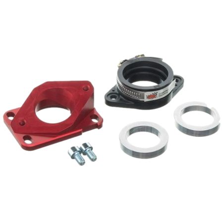 Pipe d’admission aluminium MOST 30‑34 mm PWK Rouge AM6 / Derbi