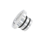 Bouchon de réservoir diamètre 30mm acier chromé avec logo Peugeot 103