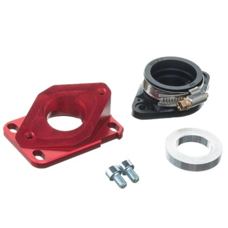 Pipe d’admission aluminium MOST rouge 19-28 mm PWK AM6 Derbi