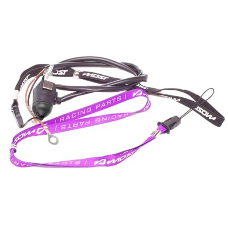 Coupe-circuit aimanté Most capuchon noir avec lanière violette