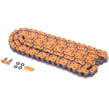 Chaîne MOST O-Ring 420 maillons orange pour moto 50cc et pitbike