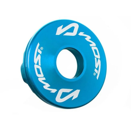 Capsule de sortie silencieux MOST aluminium bleu gravure laser 23 mm 80/100cc