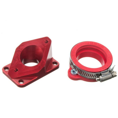 Pipe d'admission aluminium MOST 36 à 40mm PWK rouge AM6 et Derbi