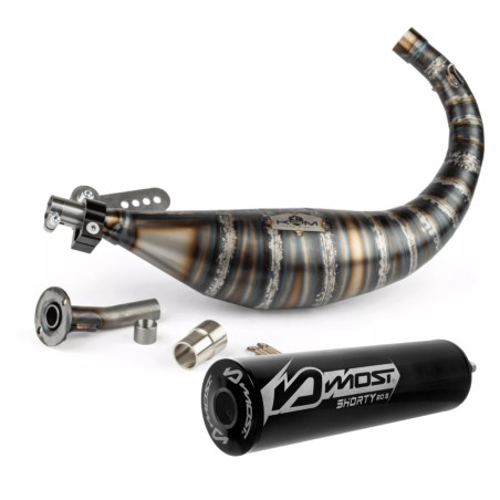 Pot d'échappement 70cc 80cc KRM Minarelli AM6 avec Silencieux Most noir shorty