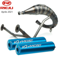 Escape Most 50cc 70cc paso alto doble salida Rieju MRT desde 2022 azul