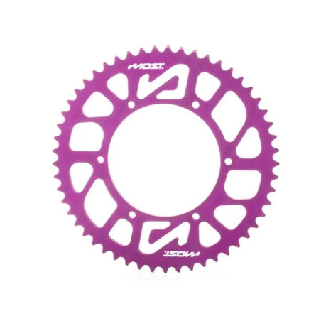 Corona MOST 420 53 dientes Derbi Senda DRD GPR Euro 3 y 4 violeta anodizado