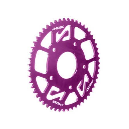 Corona MOST Crown 420 53 dientes Peugeot XPS / XR7 50cc violeta anodizado