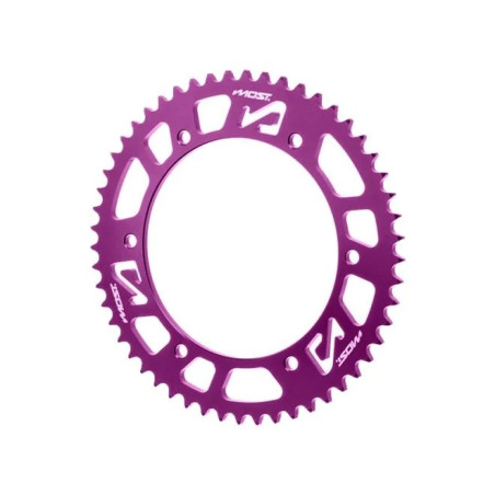 Corona MOST Crown 420 53 dientes Fantic 50cc violeta anodizado