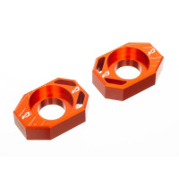 Tendeur de chaine MOST Racing Fantic 50cc aluminium CNC orange anodisé réglage précis