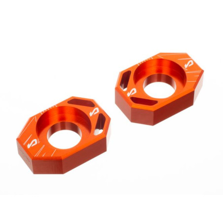 Tendeur de chaine MOST Racing Fantic 50cc aluminium CNC orange anodisé réglage précis