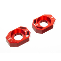 Tendeur de chaine MOST Racing Fantic 50cc aluminium CNC rouge anodisé réglage précis