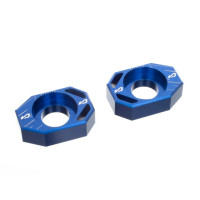 Tendeur de chaîne MOST Racing Fantic 50cc aluminium CNC bleu anodisé réglage précis