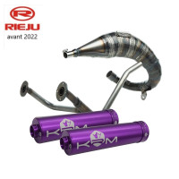 Pot Most 50 70cc passage haut double sortie Rieju MRT avant 2022 silencieux KRM violet