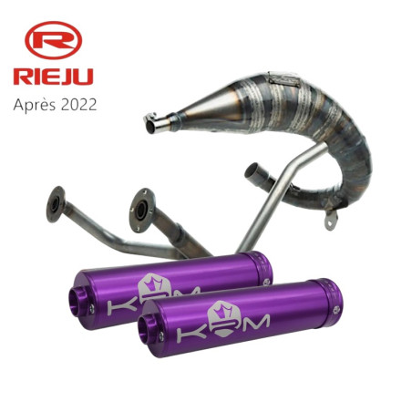 Pot Most 50 70cc passage haut double sortie Rieju MRT après 2022 silencieux KRM violet