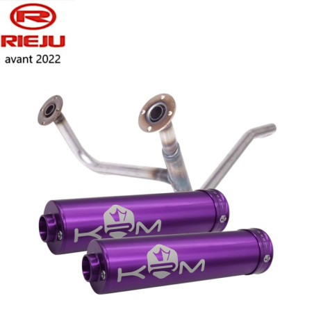 Doble salida MOST Rieju MRT antes 2022 Silenciador KRM Lila
