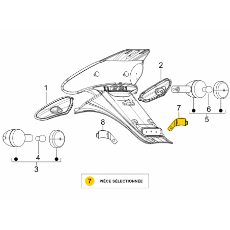 Support clignotant arrière droit origine Piaggio Gilera Stalker Naked 50 2008 641079