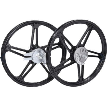 Jeu de jantes type Bernardi complet adaptable 17 Pouces Noir Peugeot 103 SP MVL
