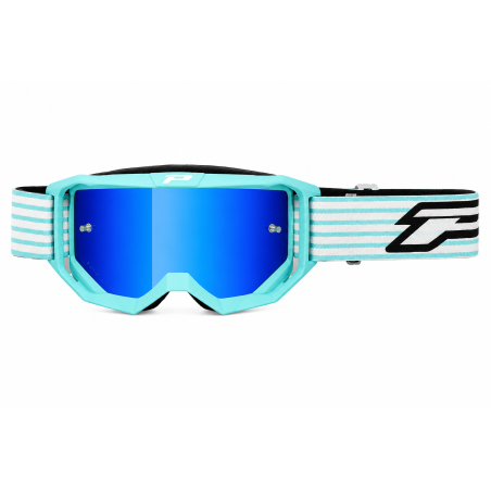 Masque cross Progrip 3300 FL Vision vert eau miroir bleu