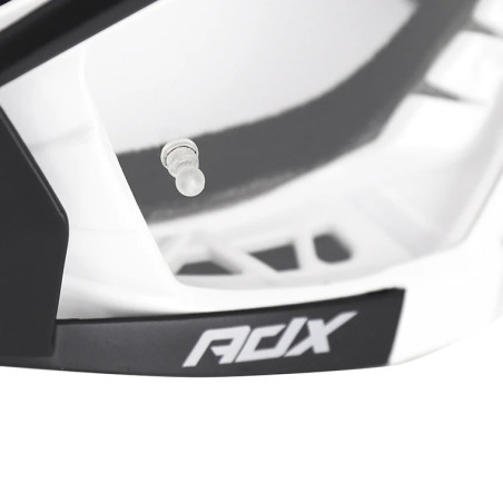 Gafas motocross ADX MX blanco negro pantalla transparente y espejo