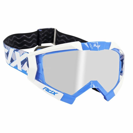 Masque cross ADX MX bleu blanc ecran transparent miroir