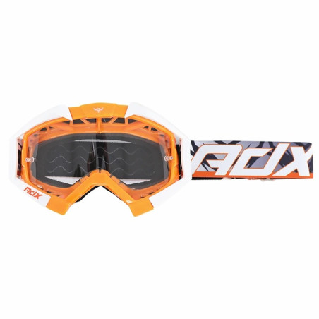 Gafas motocross ADX MX naranja blanco pantalla transparente espejo