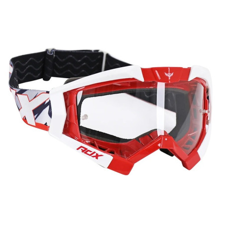 Masque cross ADX MX rouge blanc ecran transparent miroir