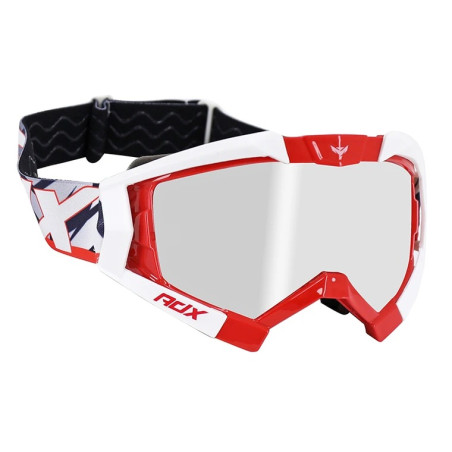 Masque cross ADX MX rouge blanc ecran transparent miroir