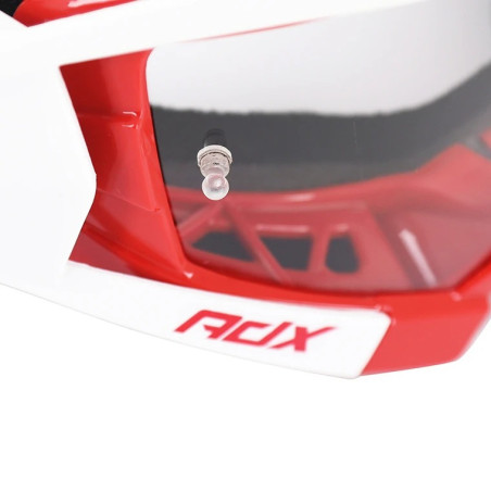 Gafas motocross ADX MX rojo blanco pantalla transparente espejo