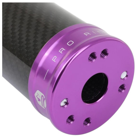 Silencieux 50cc KRM alu Carbone anodisé Violet D60mm passage à droite