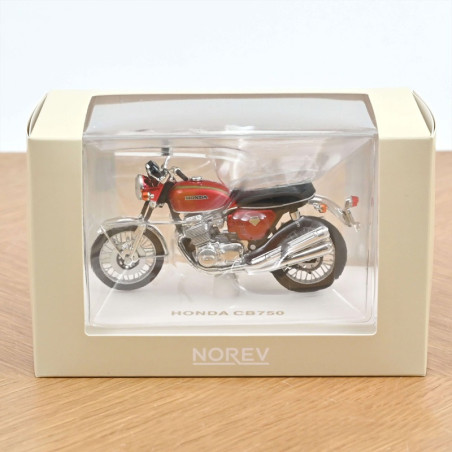Miniature Honda CB750 1969 rouge Norev échelle 1/18