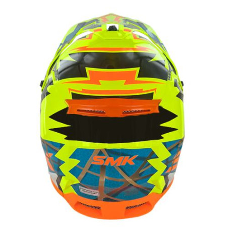 Casque cross SMK Allterra Fulmine GL457 bleu orange jaune taille M