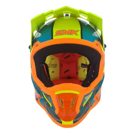 Casque cross SMK Allterra Fulmine GL457 bleu orange jaune taille M
