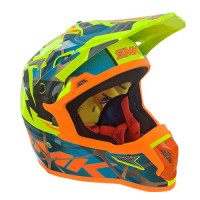 Casque cross SMK Allterra Fulmine GL457 bleu orange jaune taille L