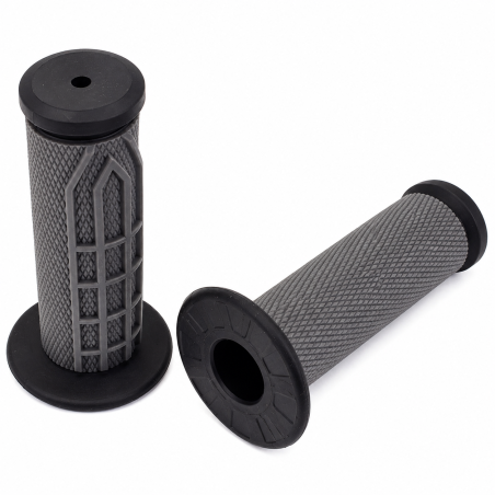 Revêtements de poignée NoEnd Off Road gris et noir pour moto