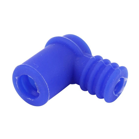 Antiparasite étanche silicone bleu coudé 90° pour fil de bougie 7 mm