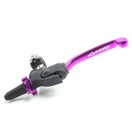 Maneta embrague regulable abatible MOST Racing violeta aluminio moto Pitbike